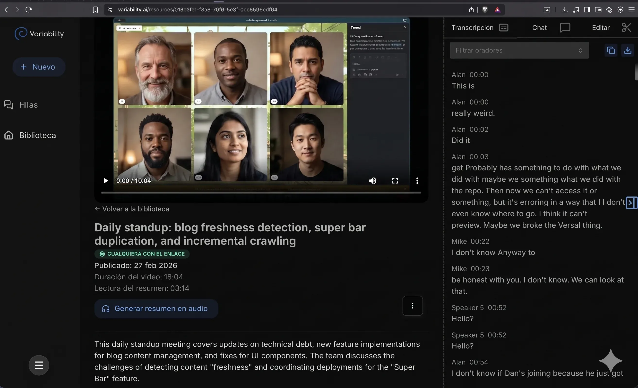 Variability.ai - AI meeting recorder and video summarizer